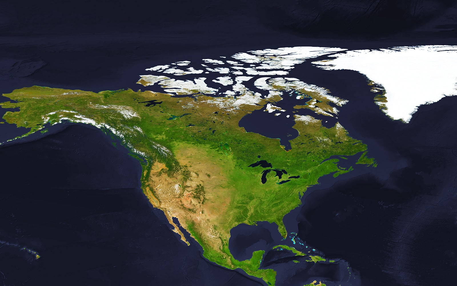 Satellite map of Canada